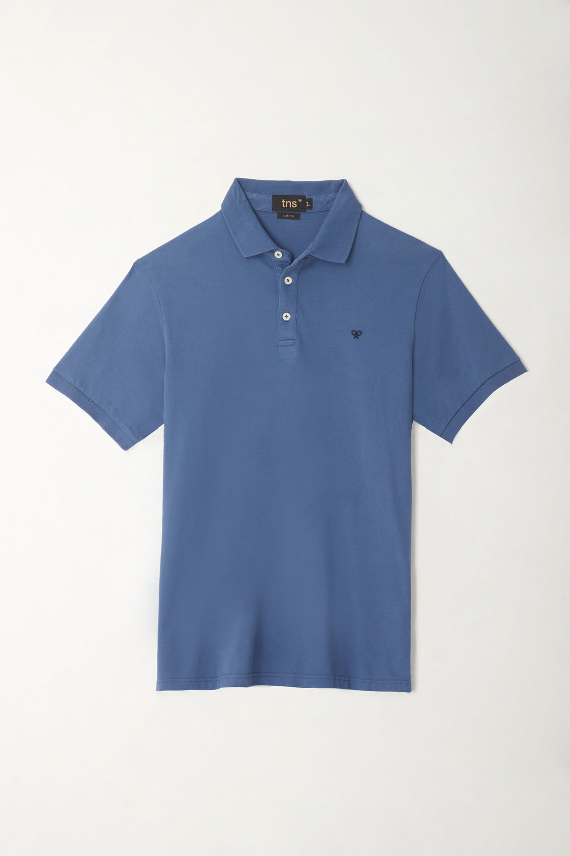 Polo azul Lycra-Algodón para hombre