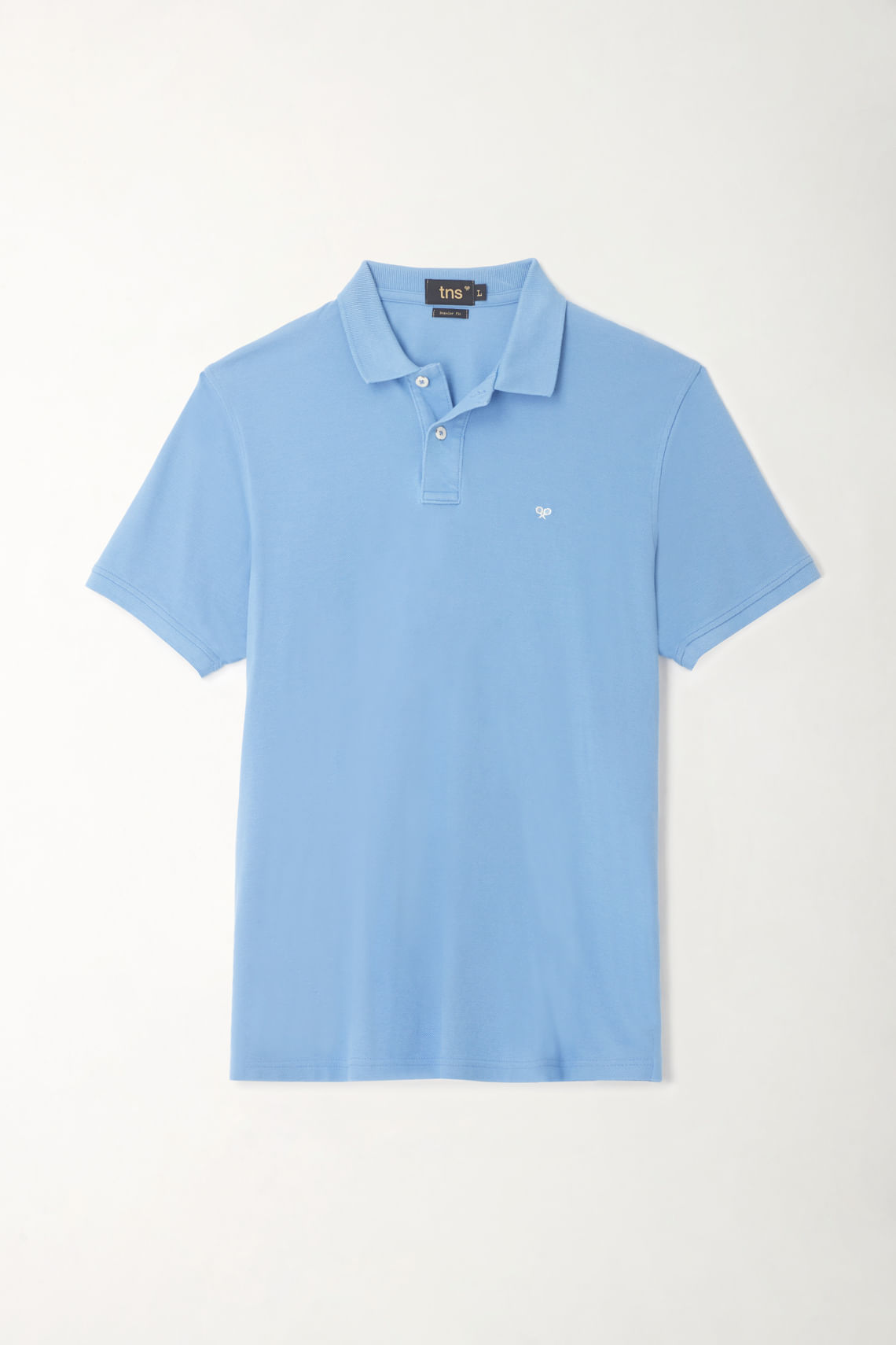 Polo azul con raqueta multicolor para hombre