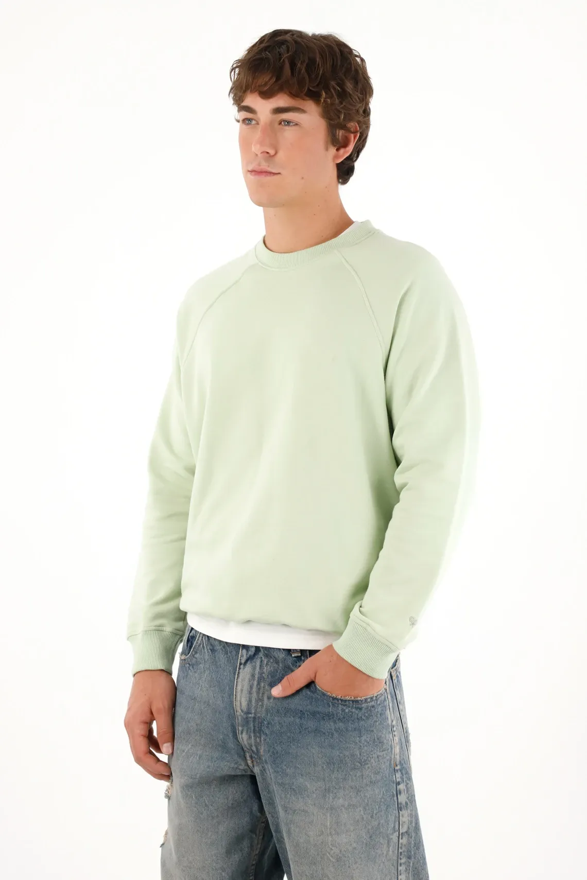 Buzo de diseño cerrado verde para hombre