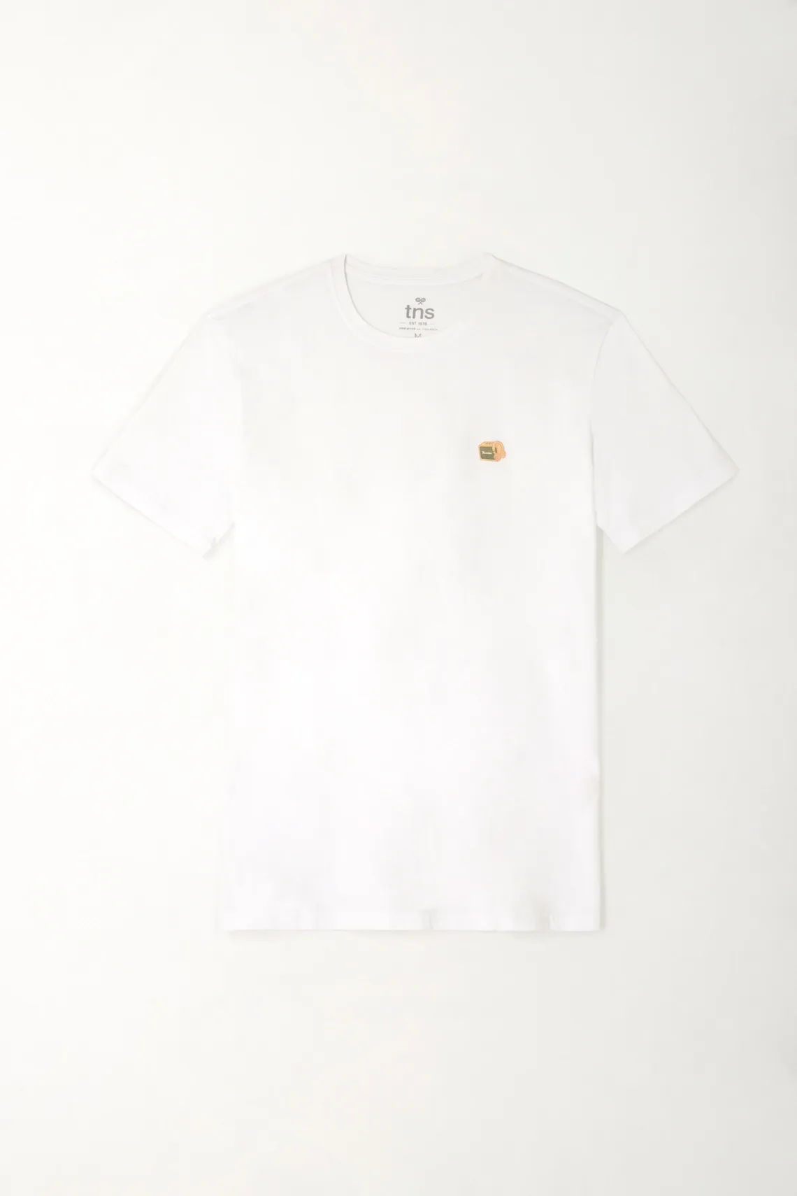 Camiseta básica con mini estampado blanca para hombre