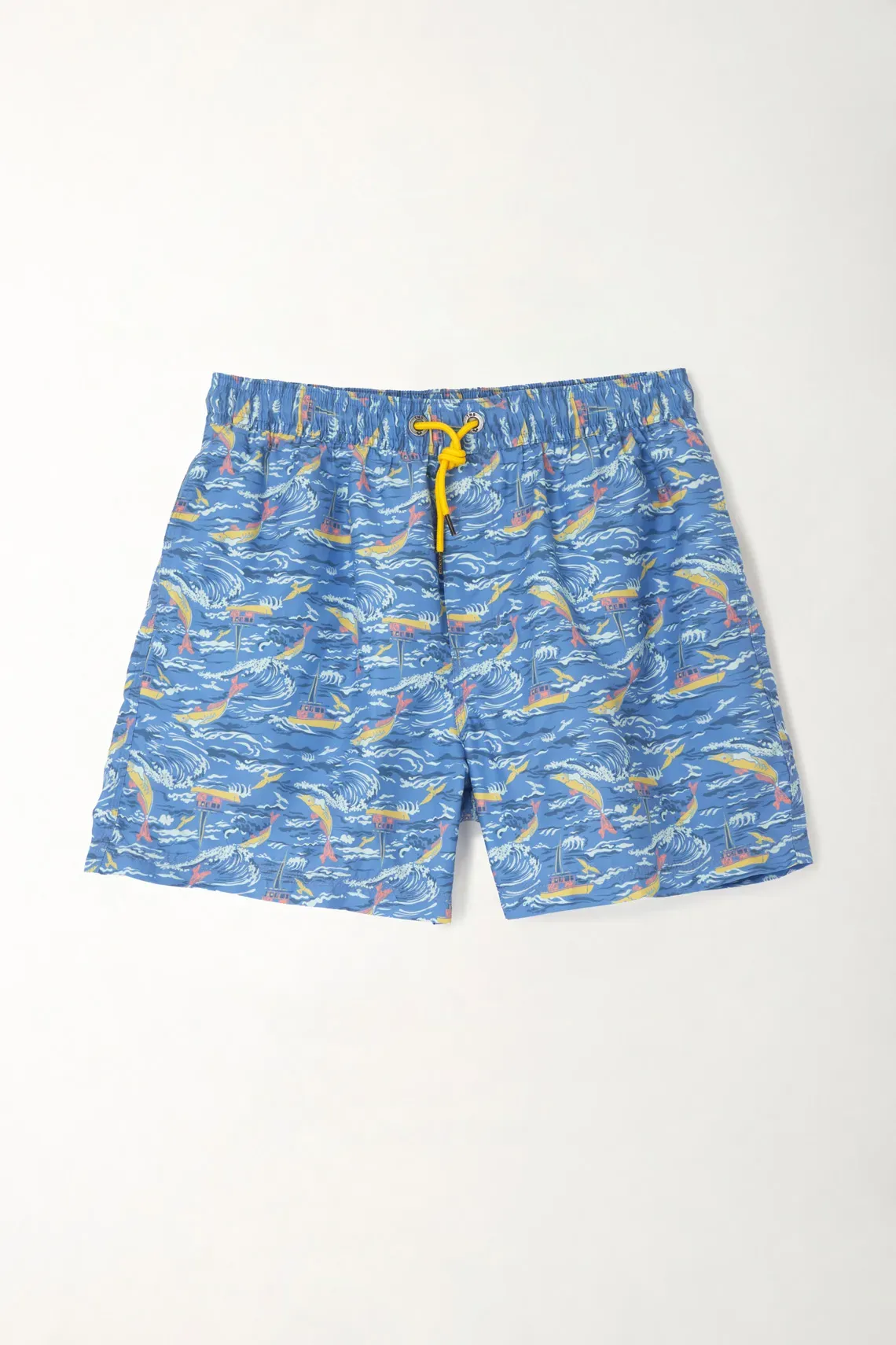 Pantaloneta de baño con estampado marino para hombre