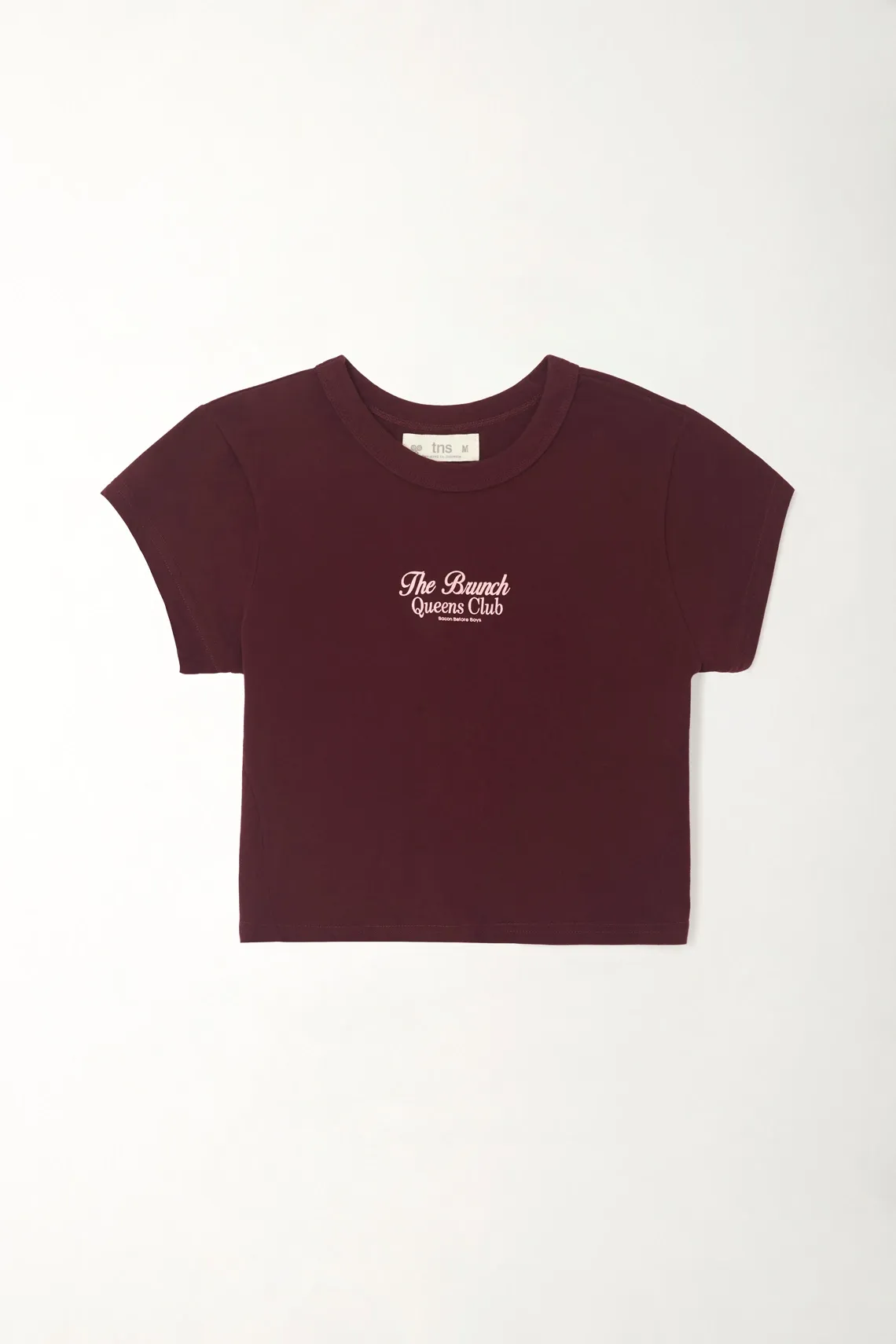 Camiseta crop con estampado roja para mujer