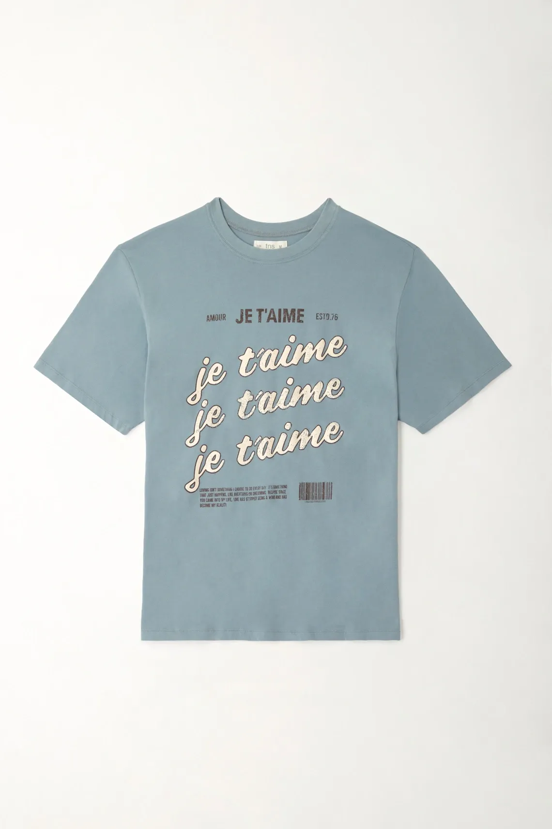 Camiseta oversized con estampado gris para mujer