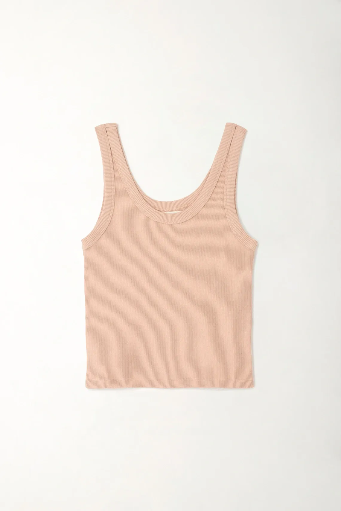 Camiseta en rib manga sisa rosado para mujer