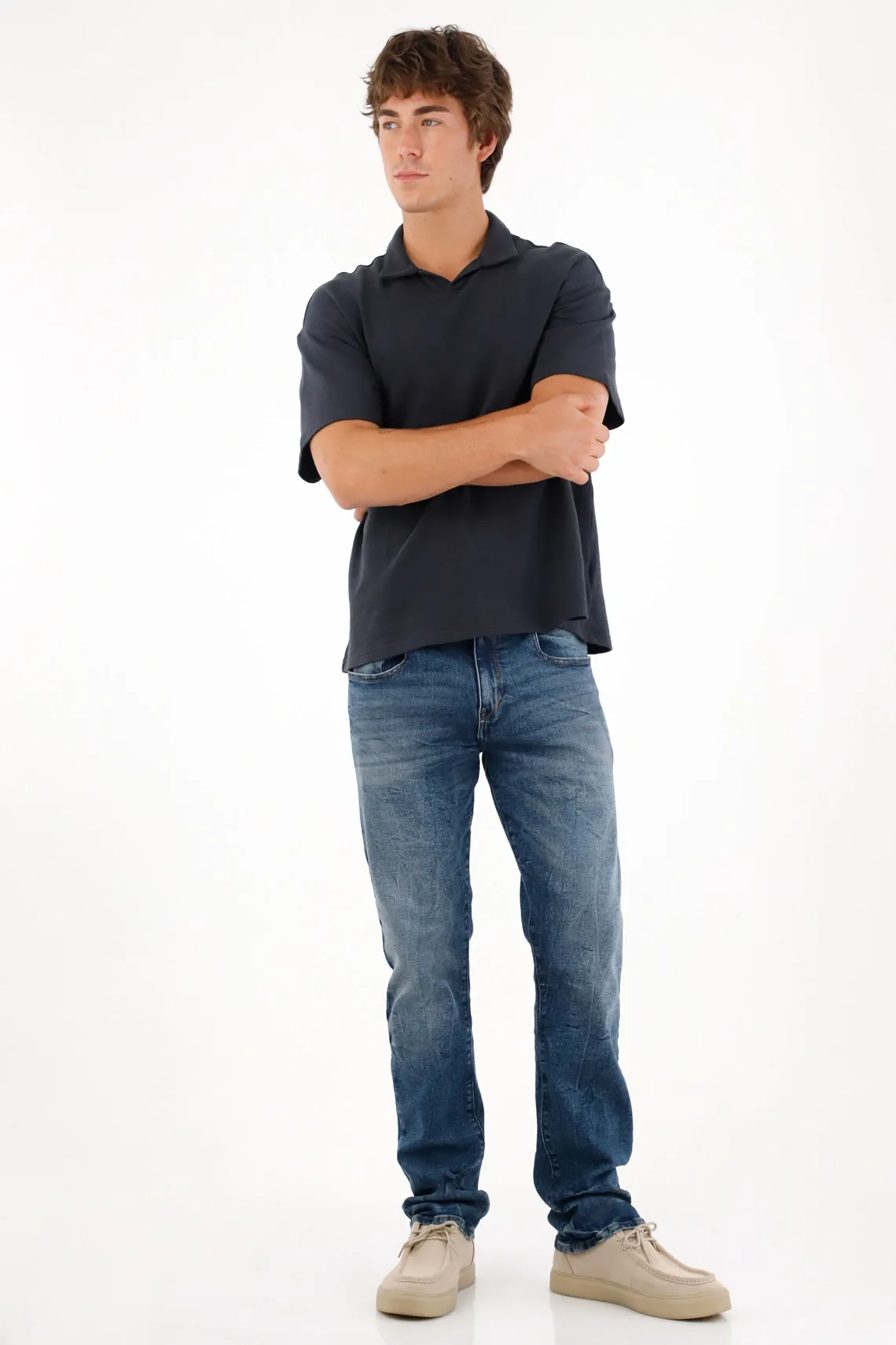 Jean con efecto craquelado para hombre