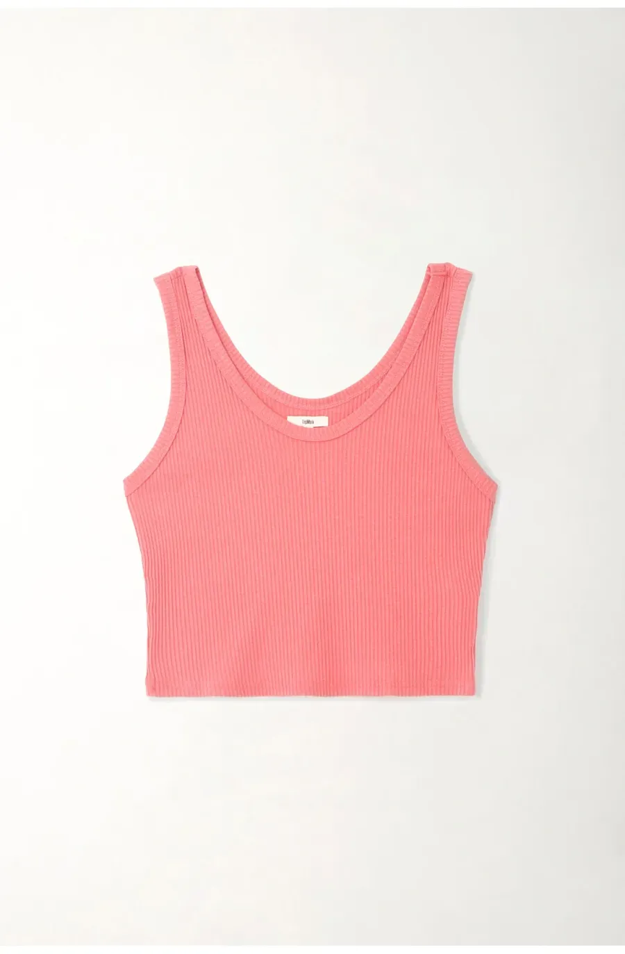 Camiseta tipo esqueleto en rib rosada para mujer