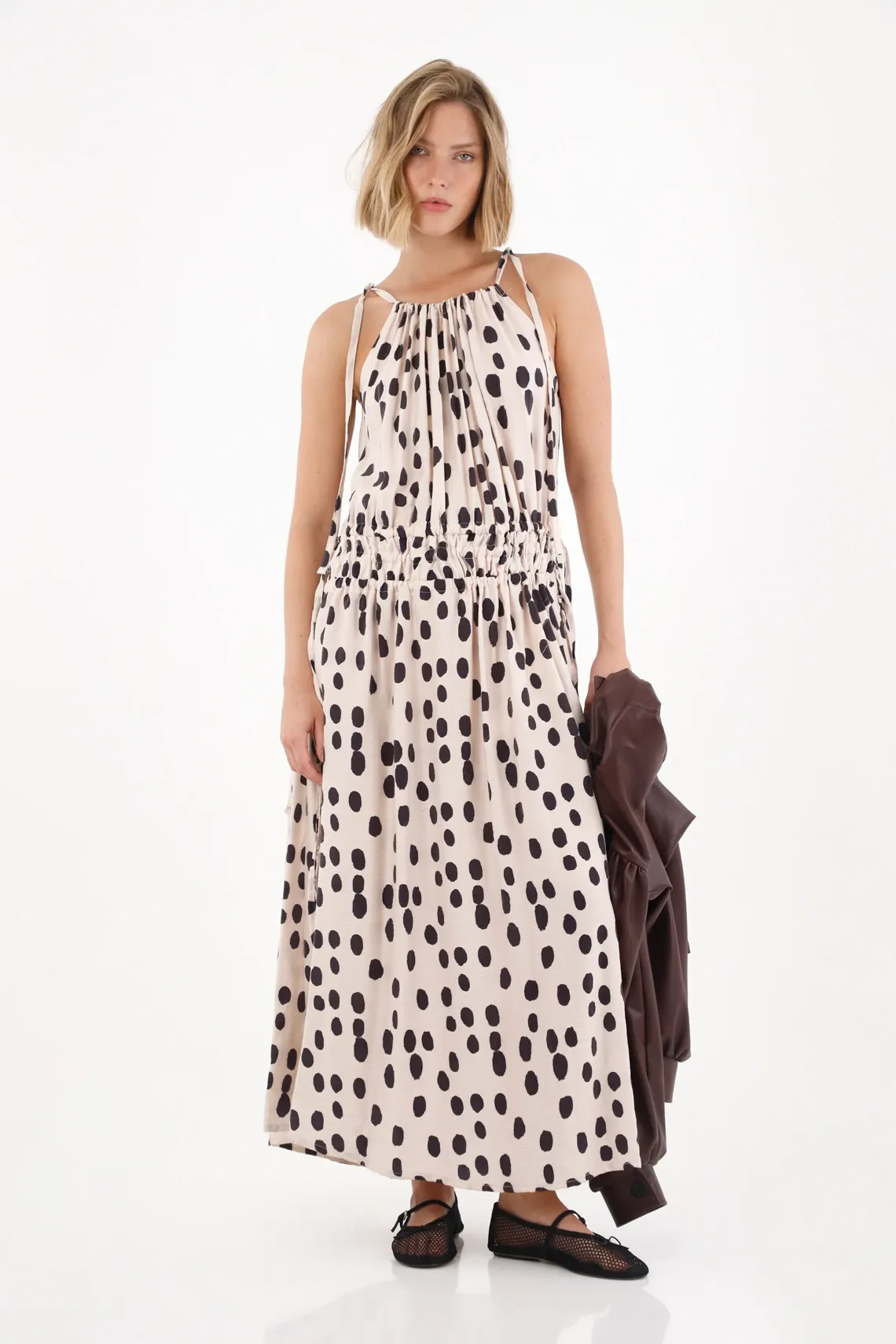 Vestido largo estampado para mujer