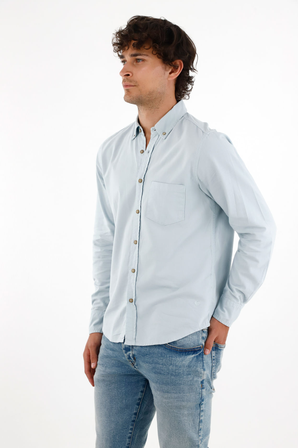 Camisa Oxford manga larga para hombre