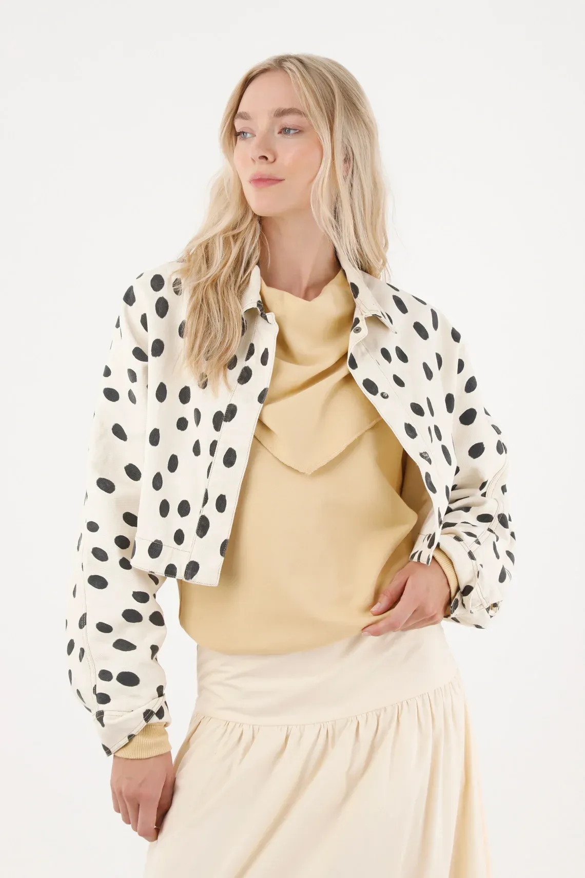 Chaqueta oversized estampada para mujer