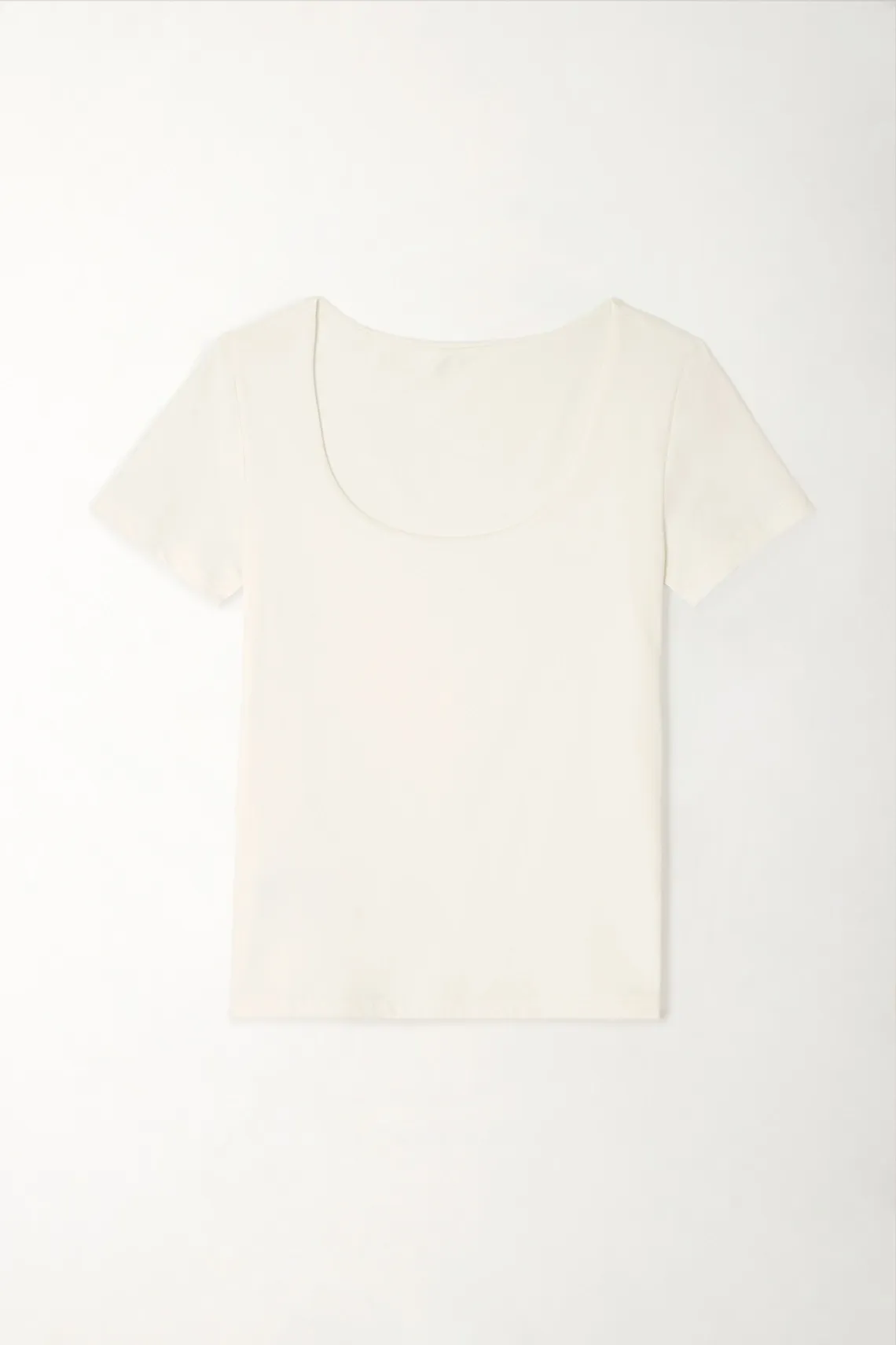 Camiseta básica manga corta blanca para mujer