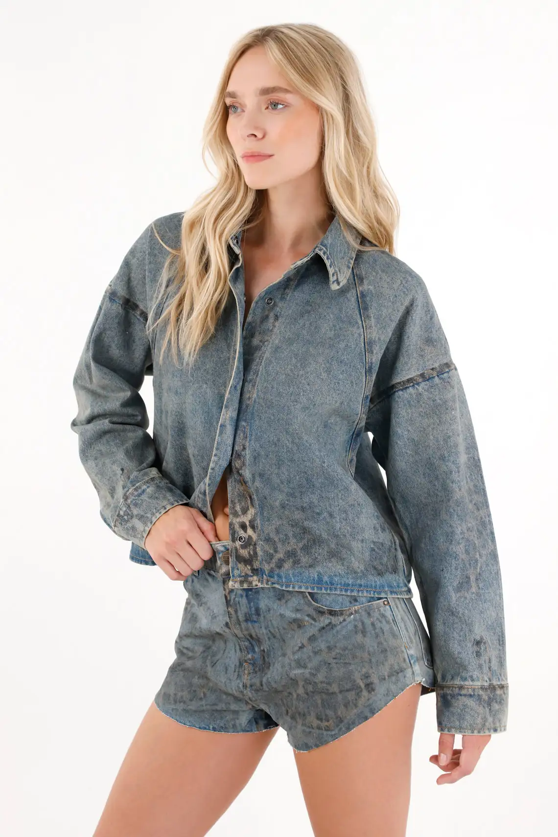 Short con estampado foil para mujer