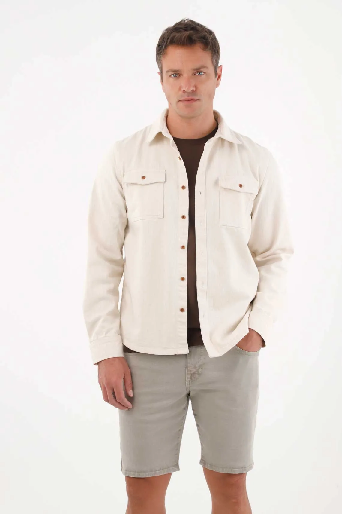 Bermuda Nudy con efecto vintage gris para hombre