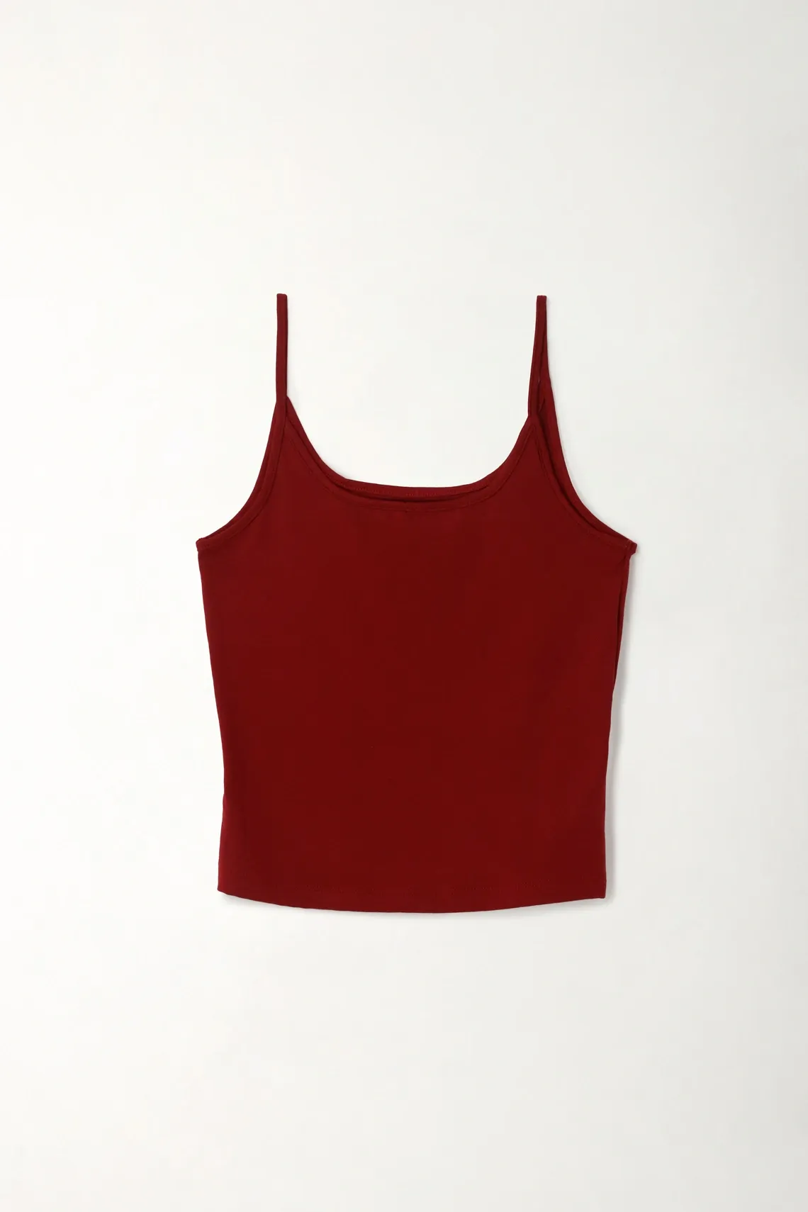 Camiseta básica de tiras roja para mujer