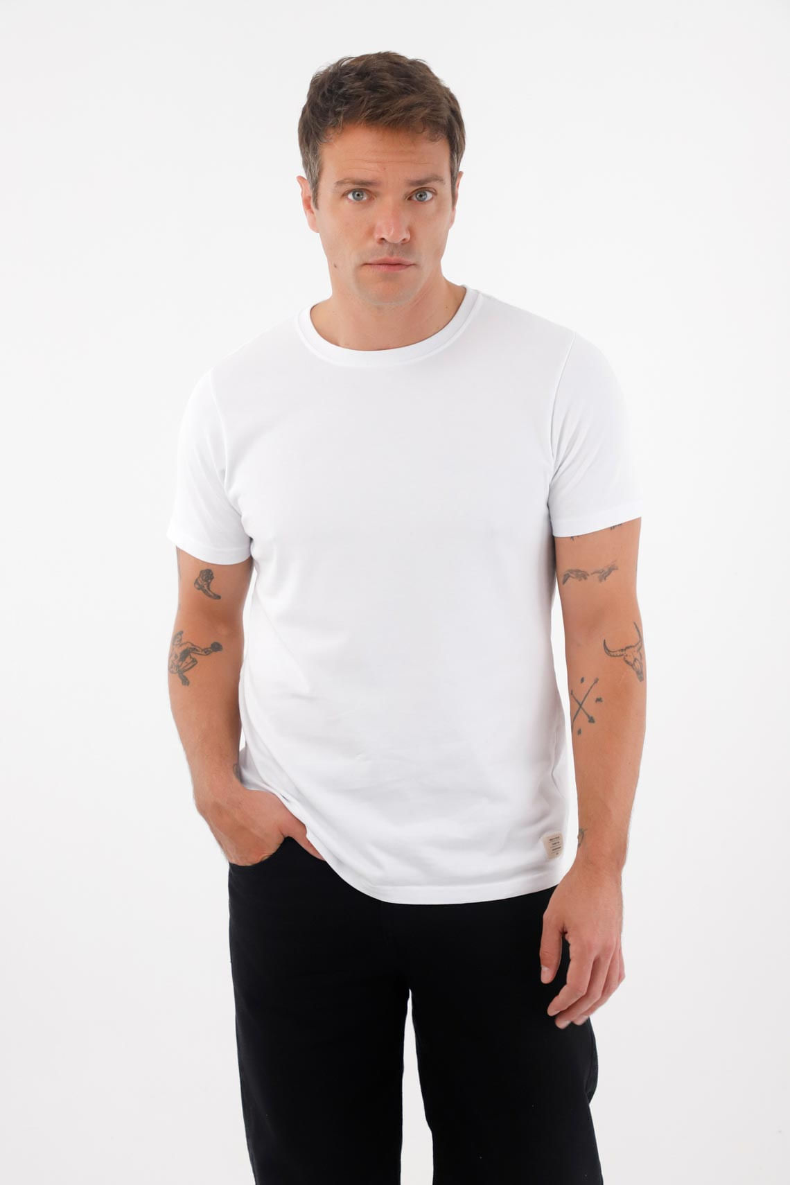 Camiseta en 100% algodón blanca para hombre