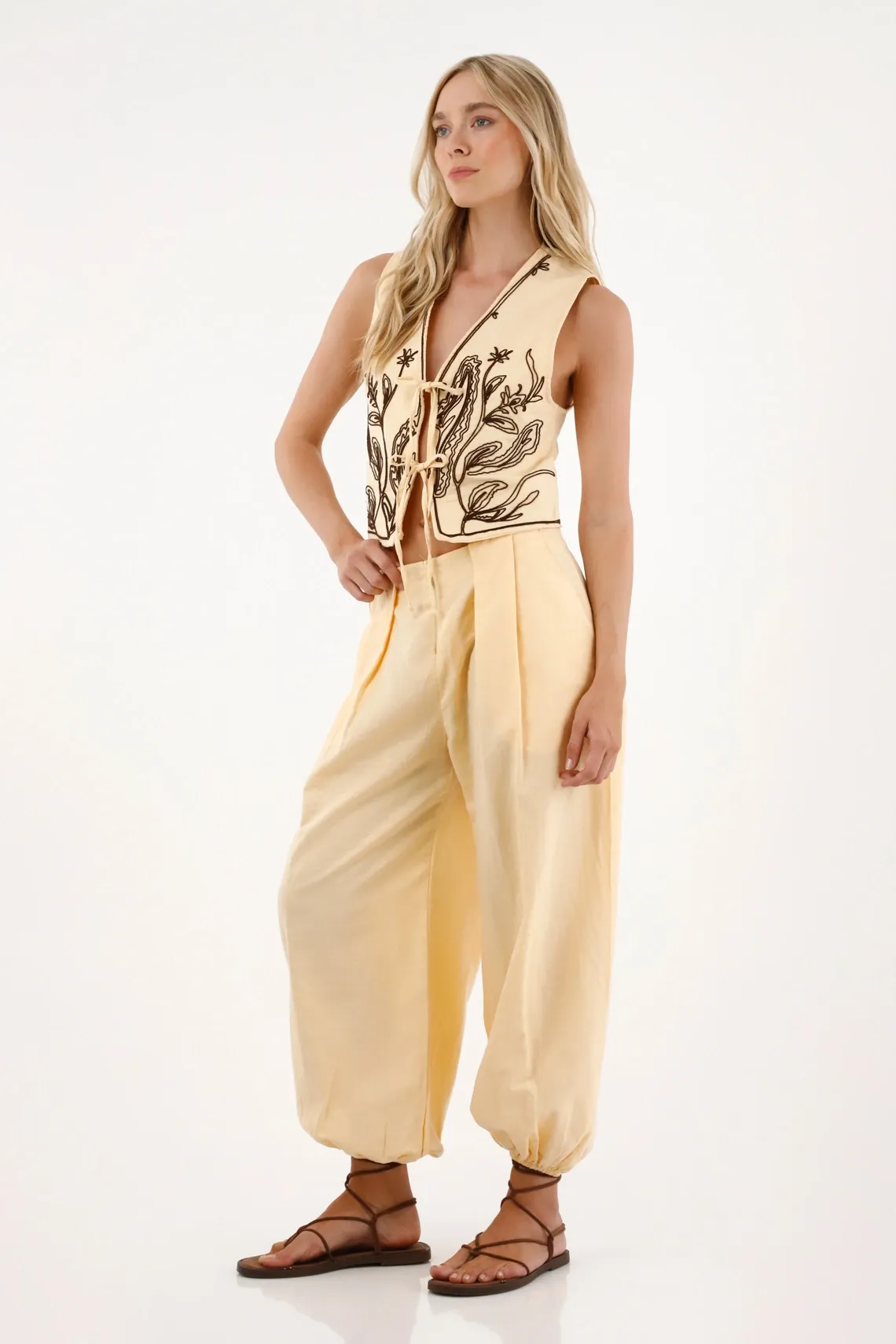 Pantalón en lino para mujer