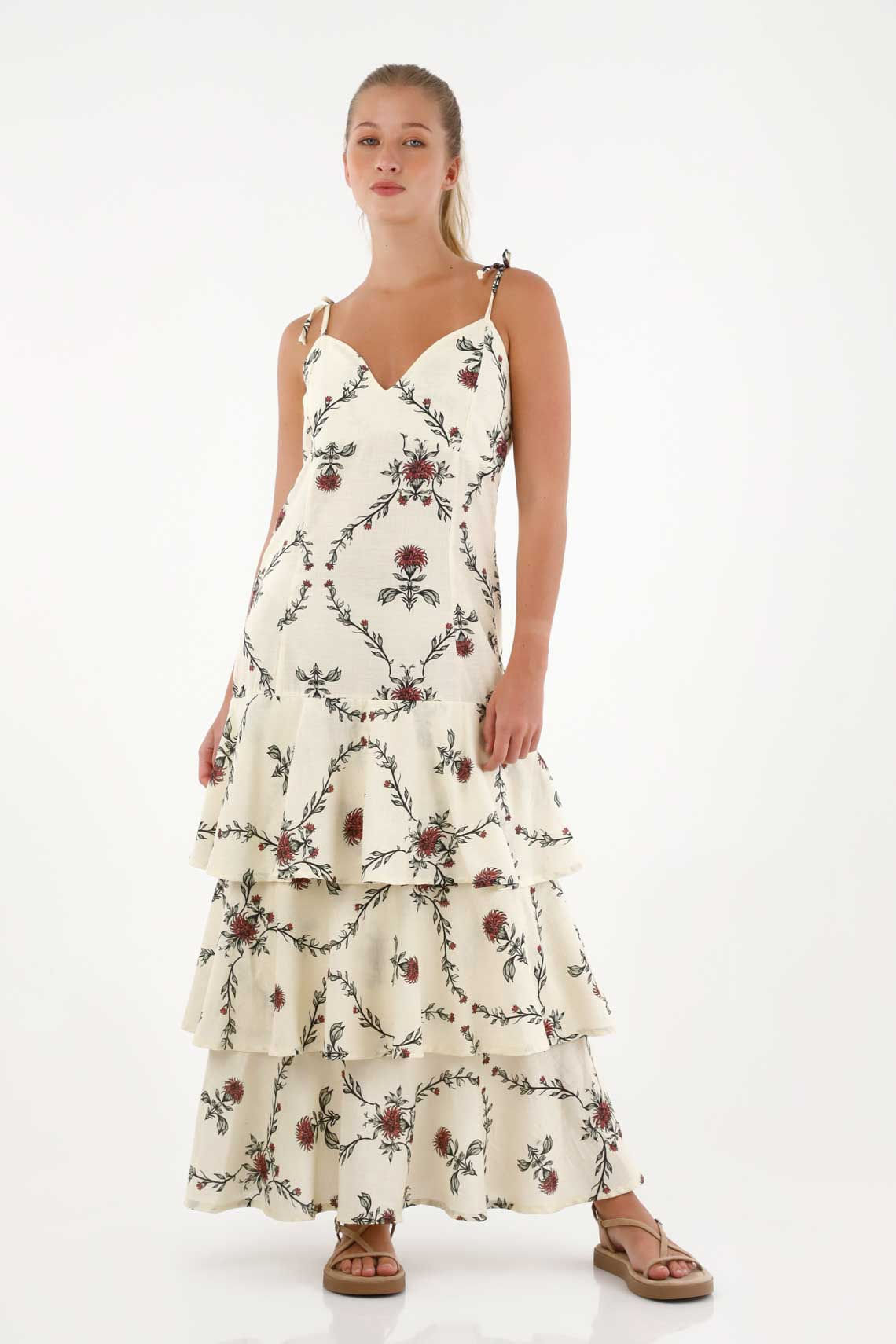 Vestido largo con boleros para mujer