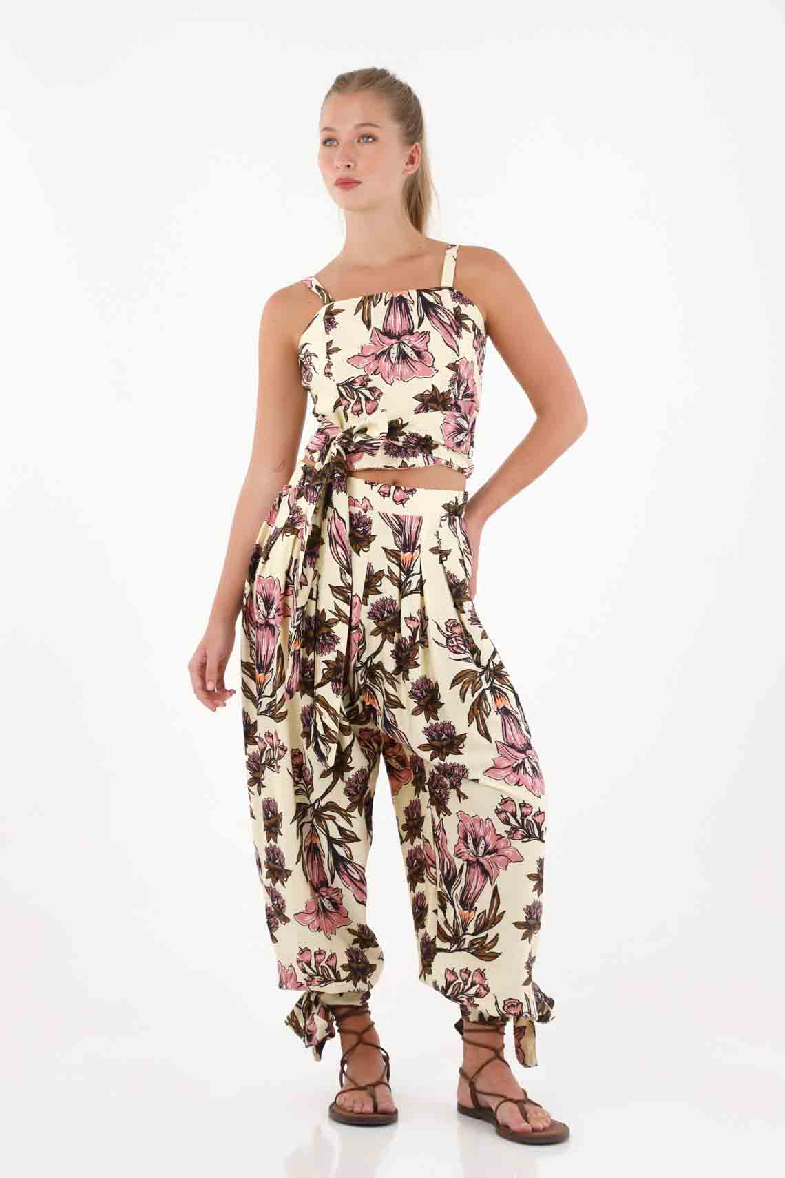 Pantalón amplio estampado para mujer