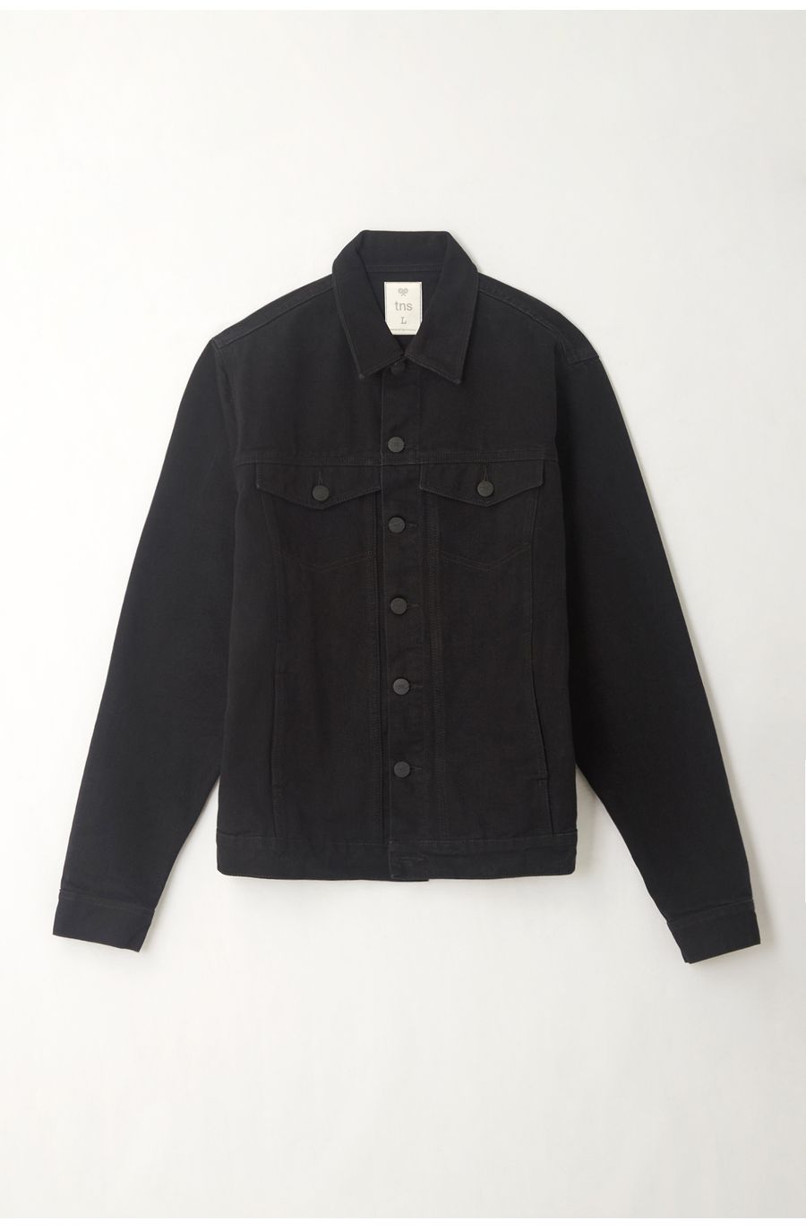 Chaqueta negra en denim para hombre