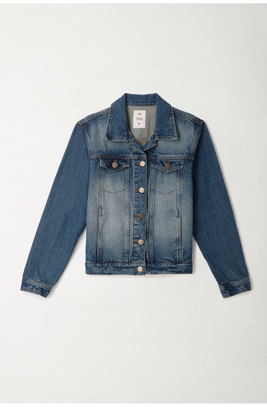 Chaqueta azul en denim para mujer