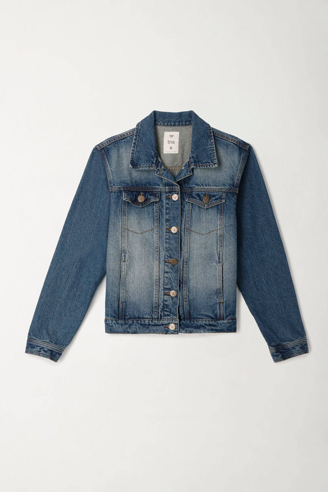 Chaqueta azul en denim para mujer