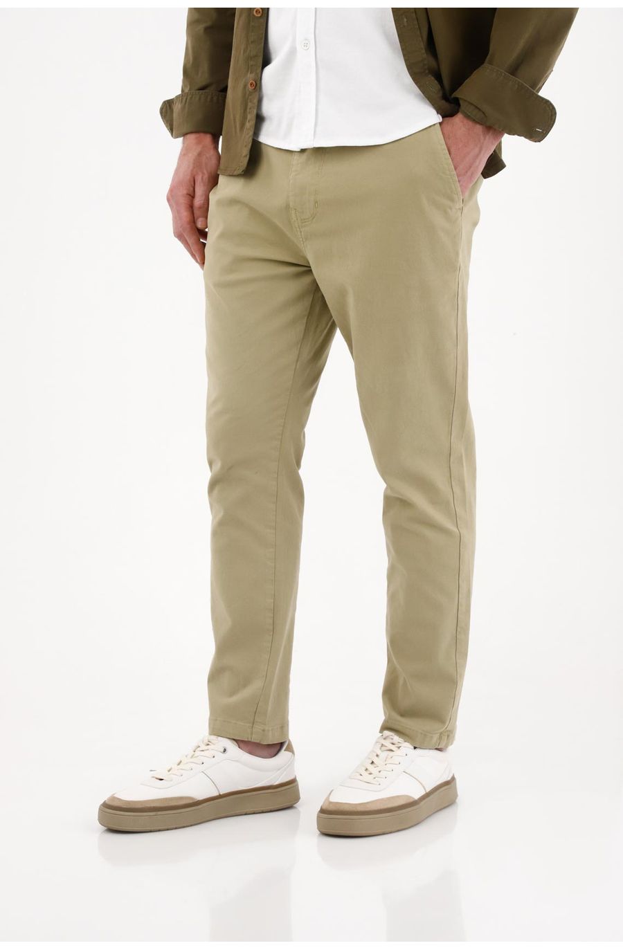Pantalón tipo chino verde para hombre