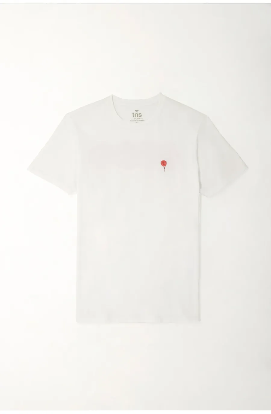Camiseta básica estampada en espalda blanca para hombre