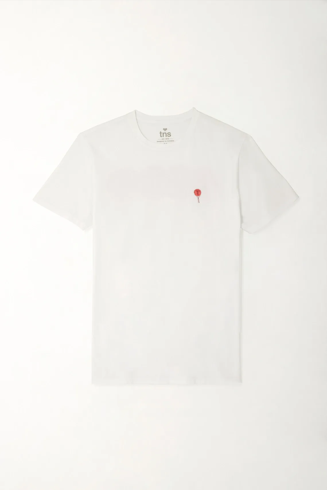 Camiseta básica estampada en espalda blanca para hombre