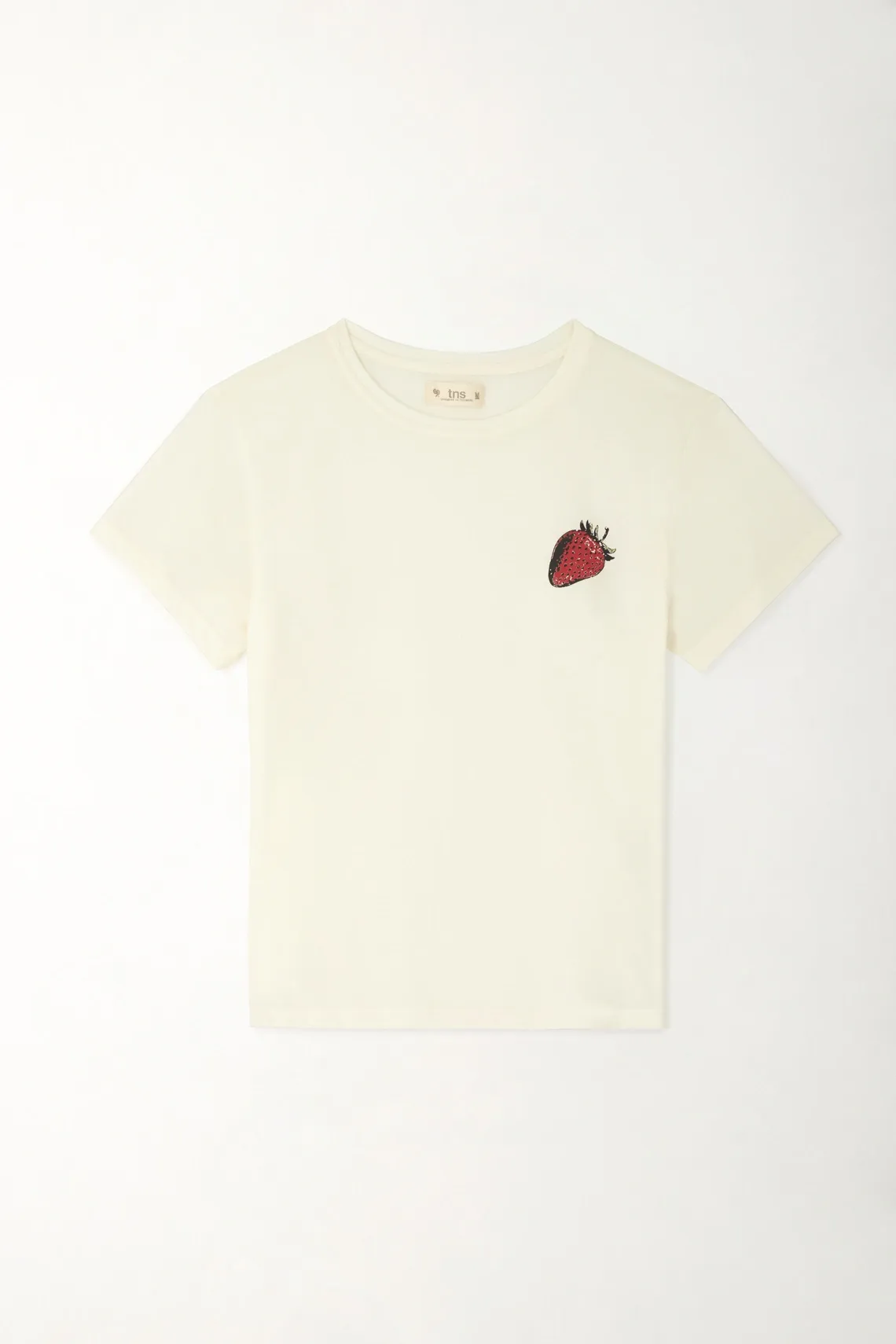 Camiseta básica manga corta crudo para mujer