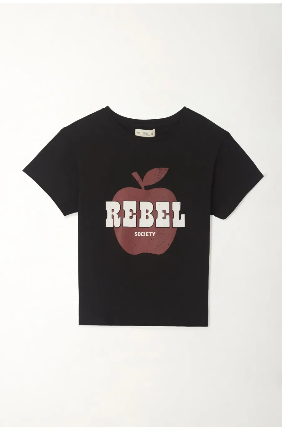 Camiseta básica manga corta negra para mujer