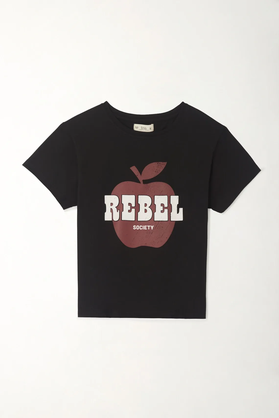 Camiseta básica manga corta negra para mujer