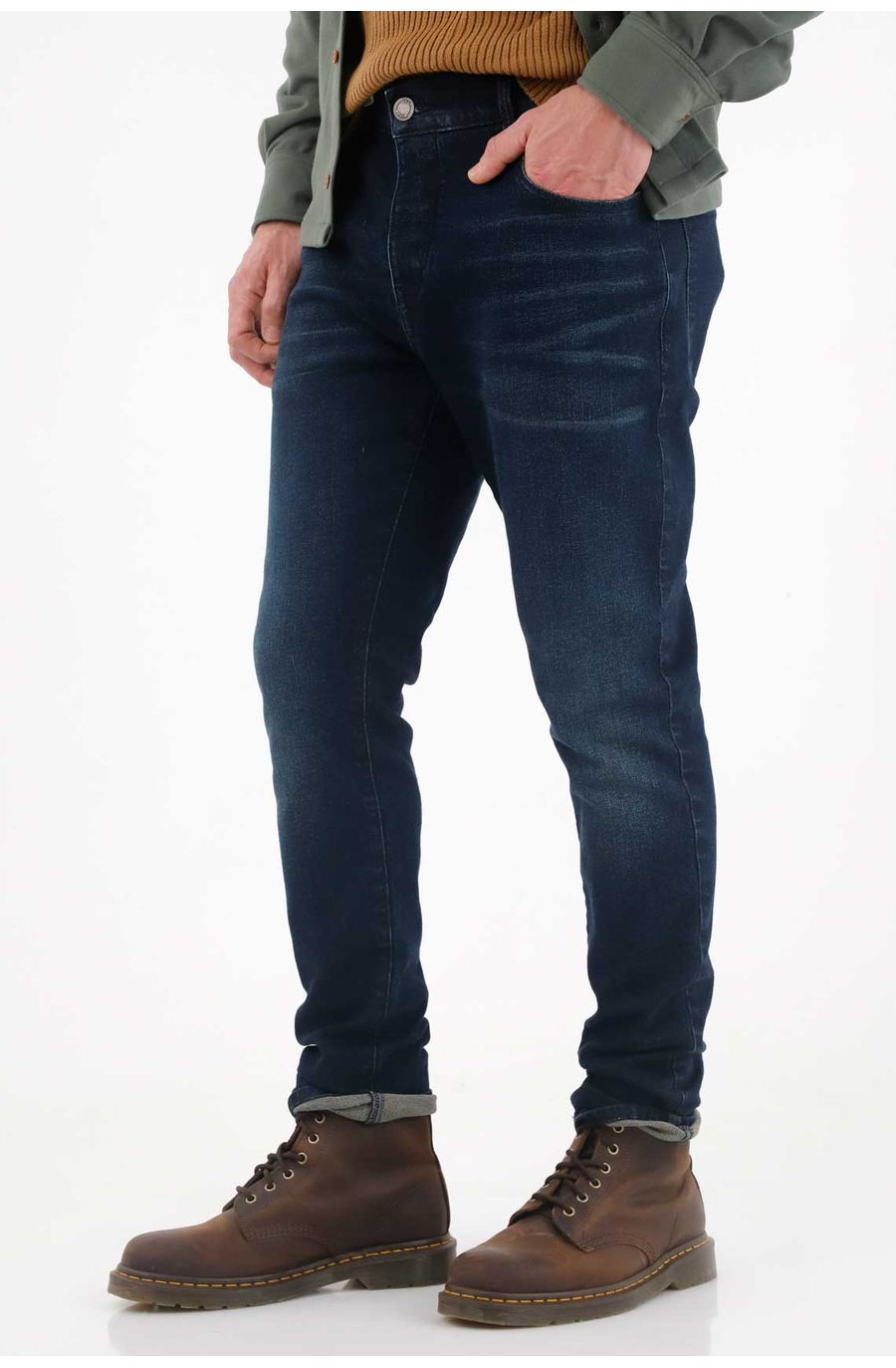 Jean Skinny tono oscuro azul para hombre