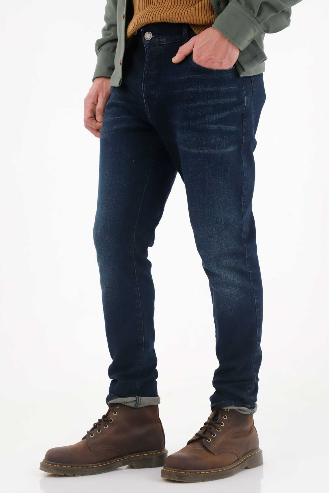 Jean Skinny tono oscuro azul para hombre