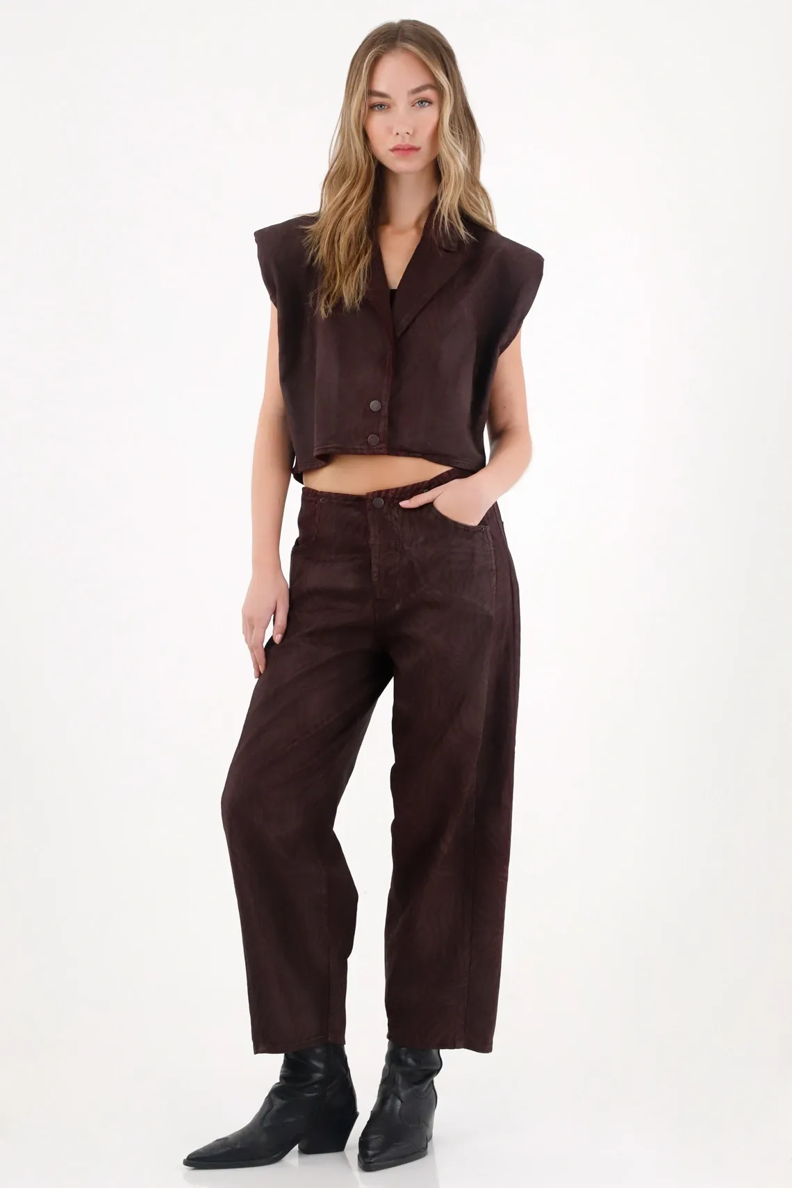 Jean Horseshoe animal print con efecto resinado para mujer