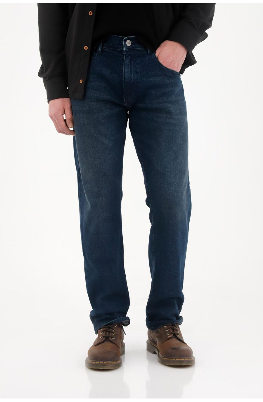 Jean Recto tono azul oscuro para hombre