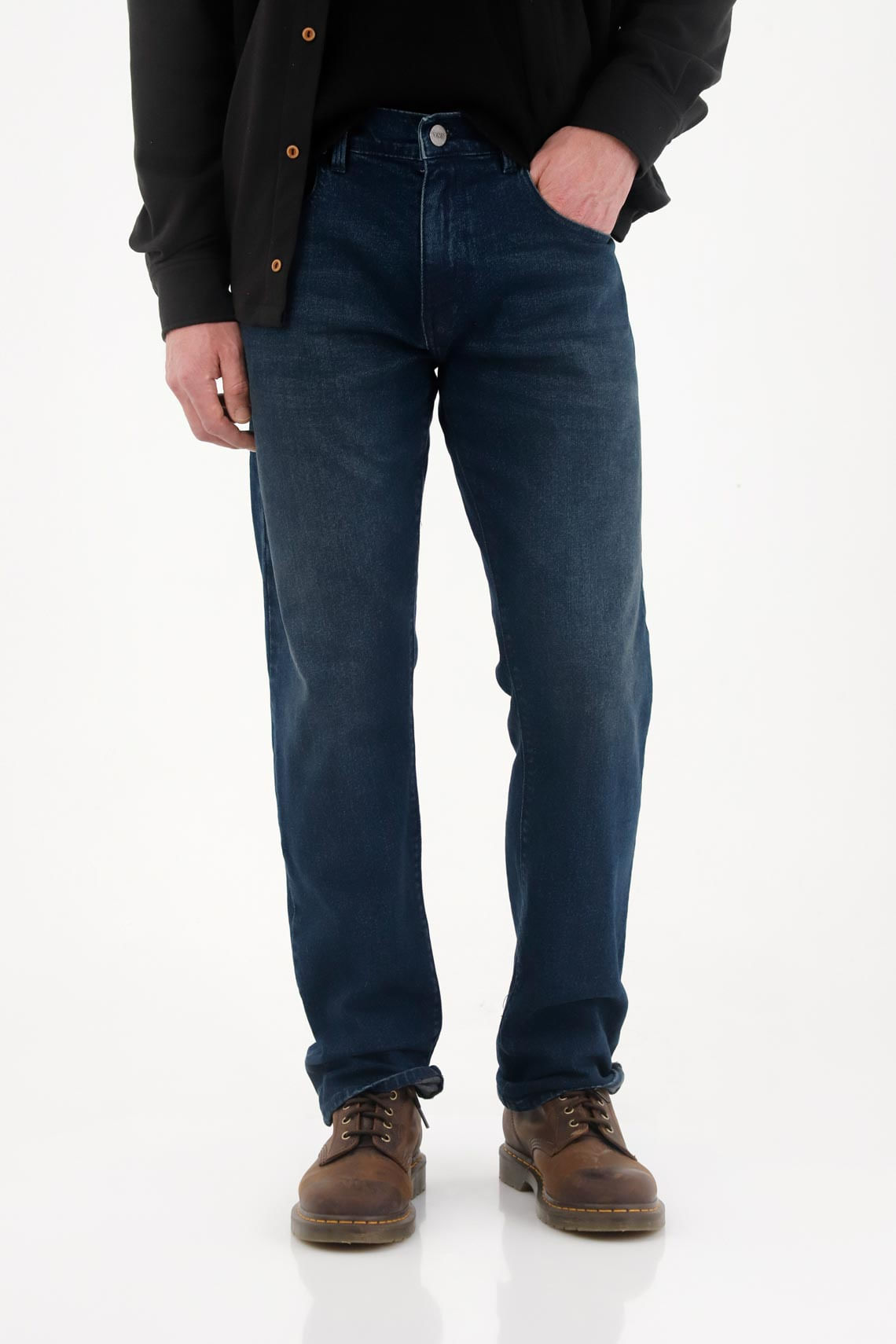 Jean Recto tono azul oscuro para hombre
