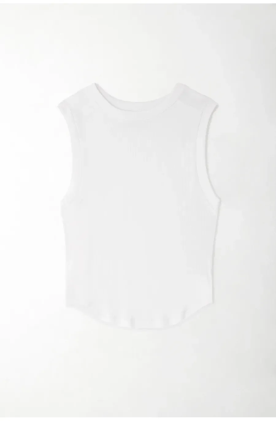 Camiseta crop manga sisa blanca para mujer