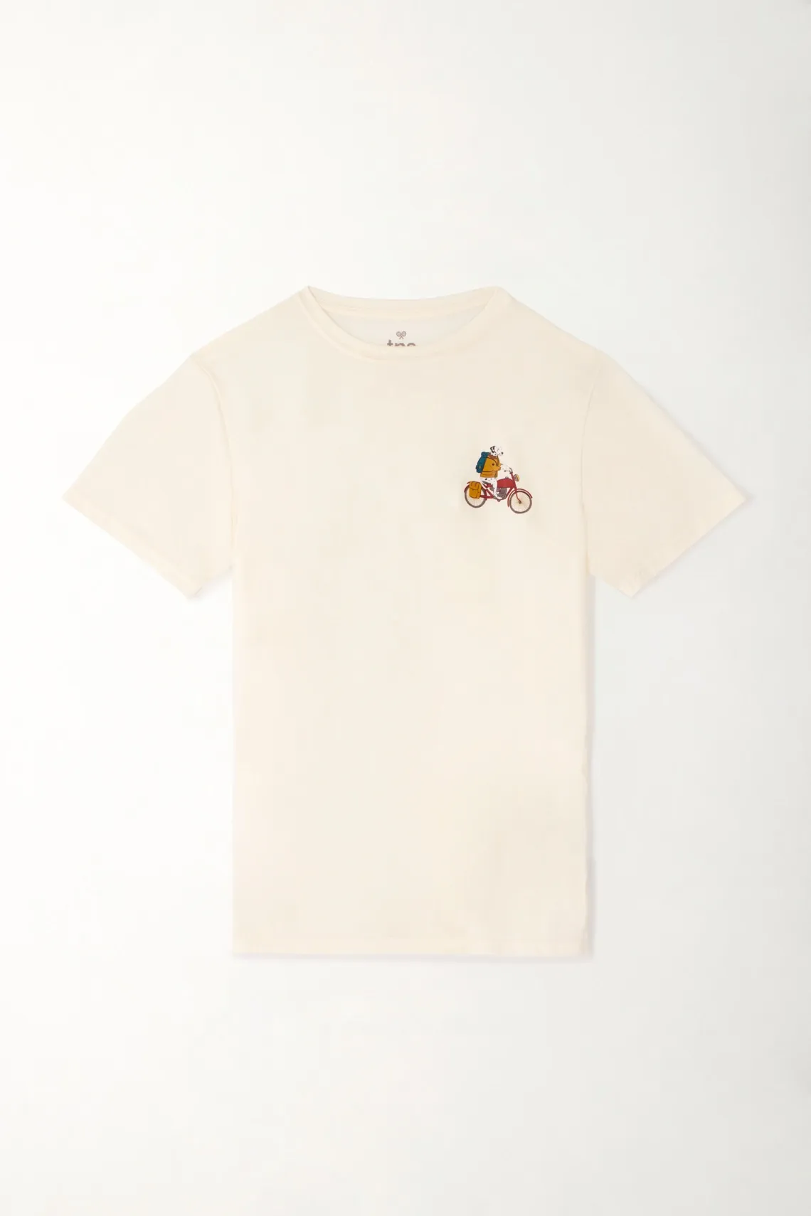 Camiseta básica con mini print de dálmata crudo para hombre