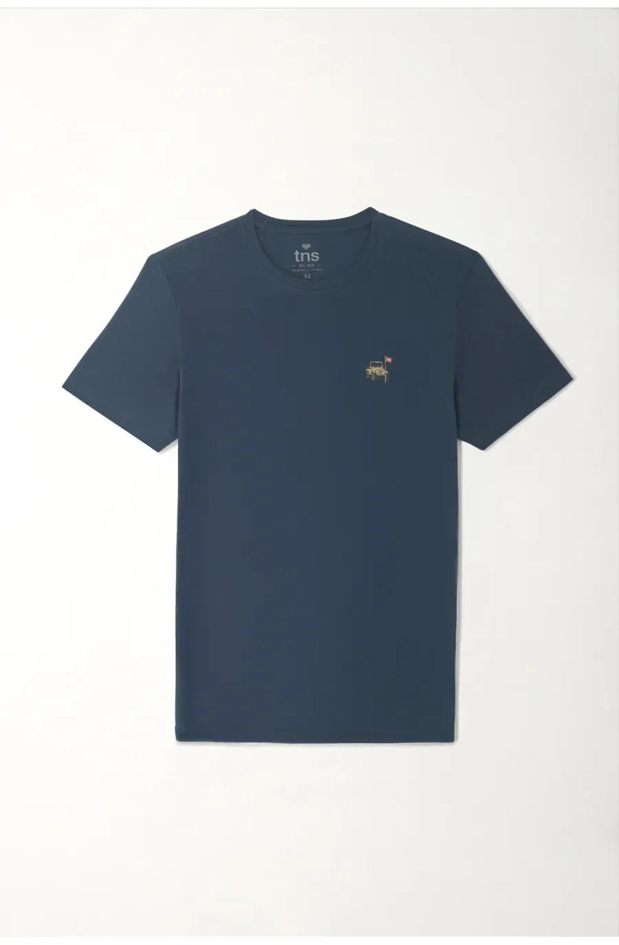 Camiseta básica con print de carrito de golf azul para hombre