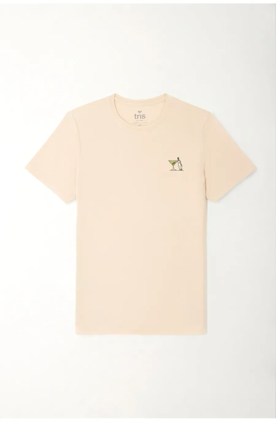 Camiseta básica con mini print de martini café para hombre