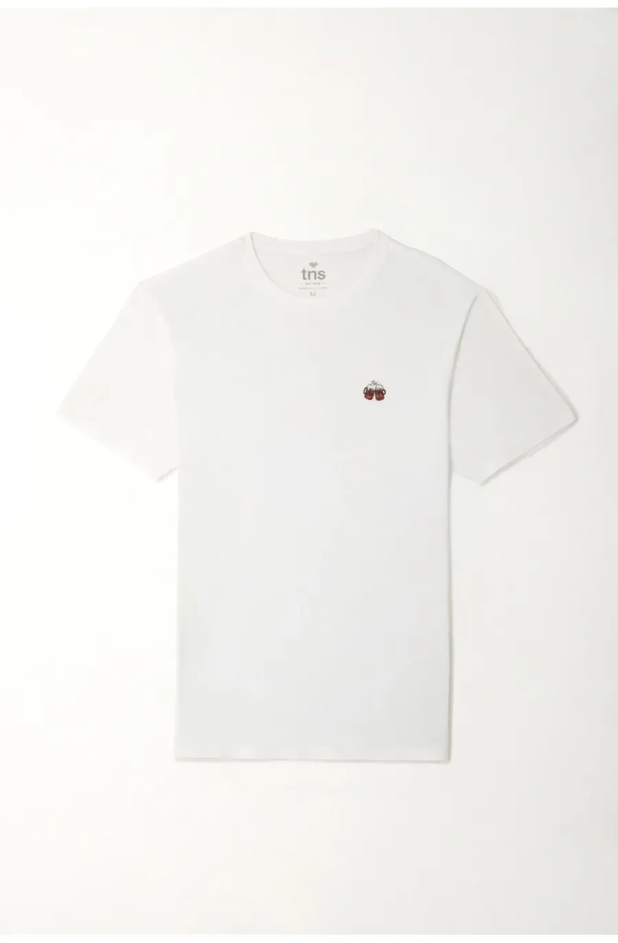 Camiseta básica con print de cervezas blanca para hombre