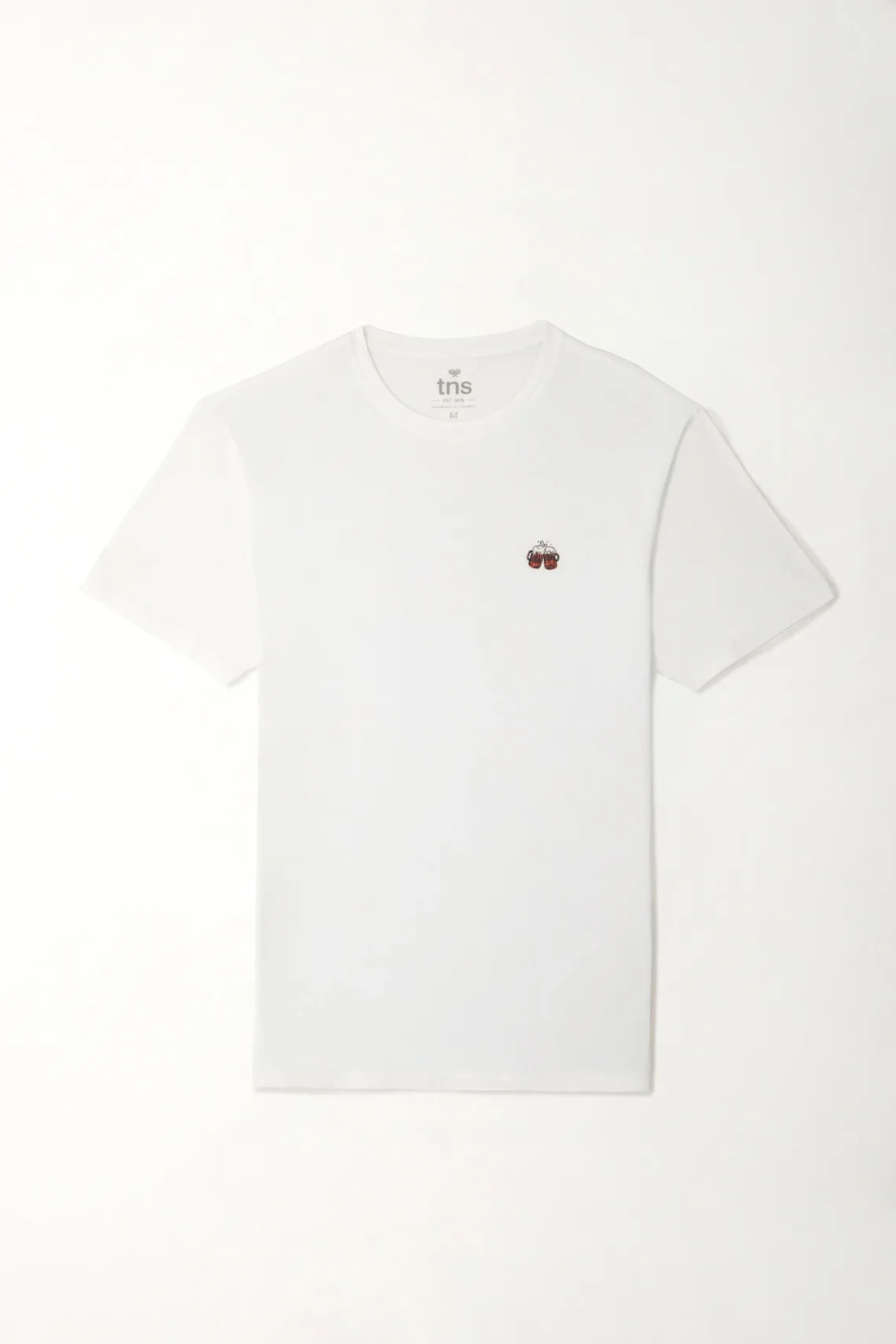 Camiseta básica con print de cervezas blanca para hombre