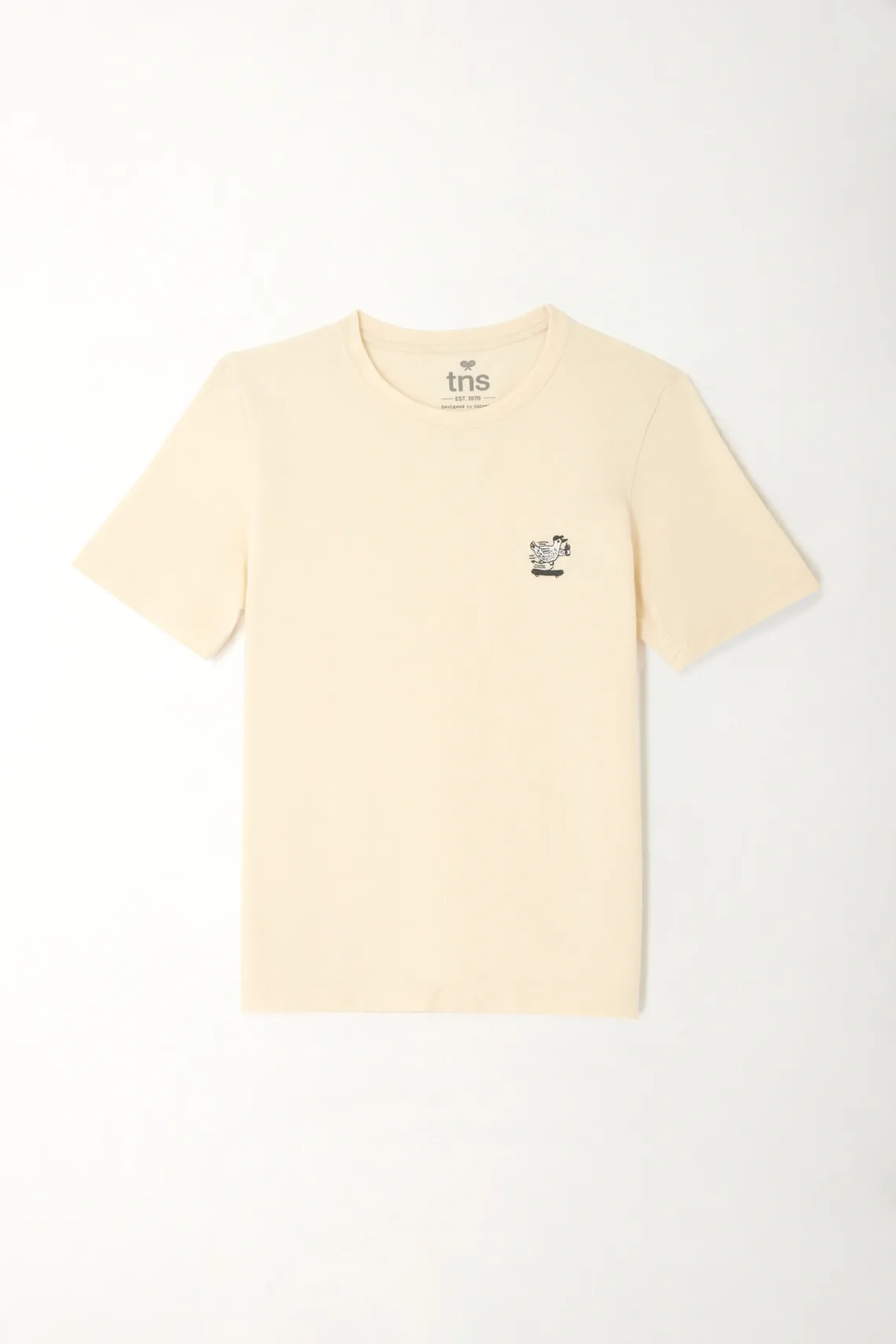 Camiseta básica manga corta crudo para niño