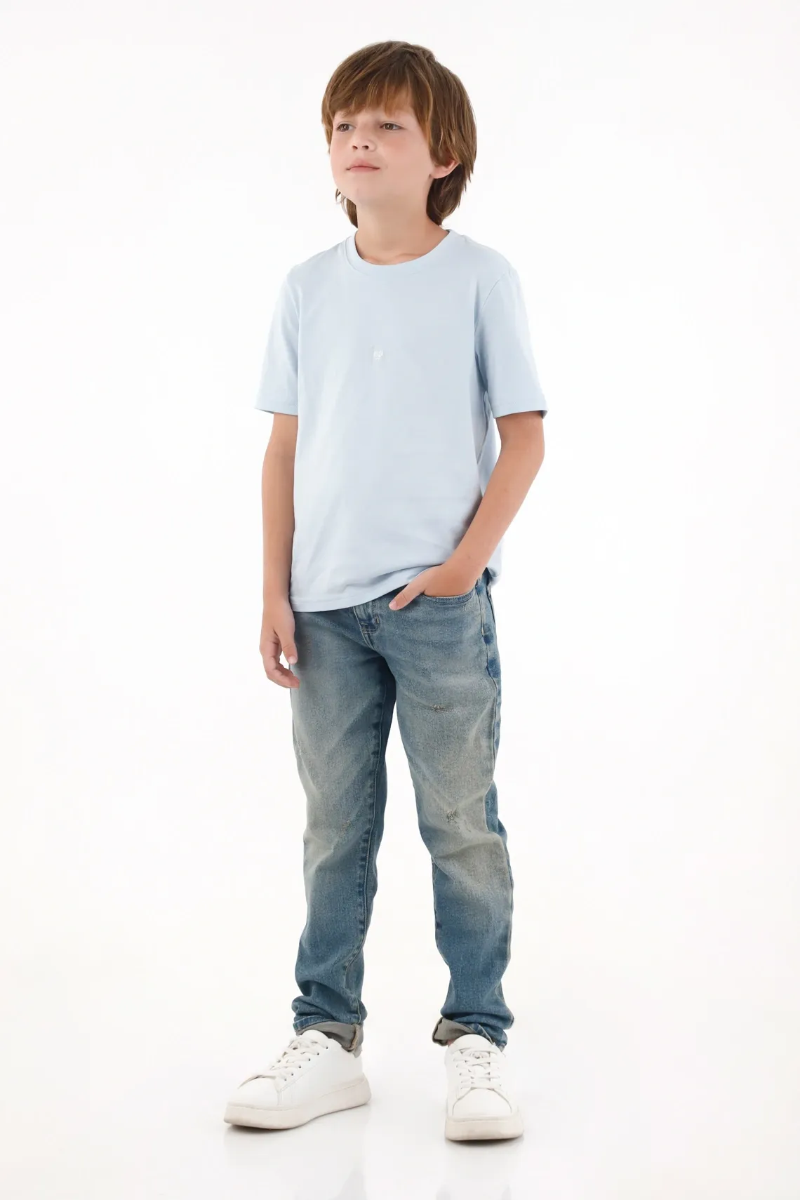 Jean Slim con mini desgastes azul para niño