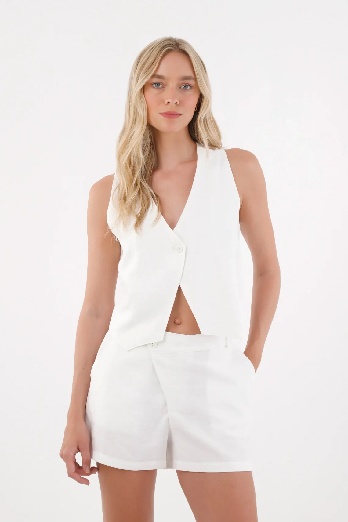 Chaleco con escote en V para mujer