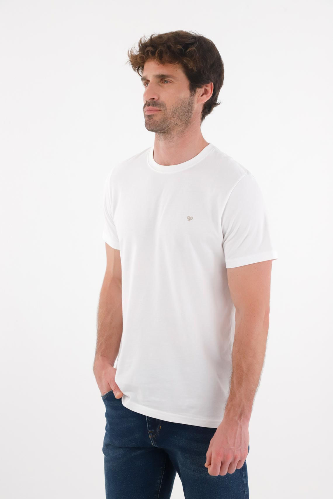 Camiseta manga corta blanca para hombre