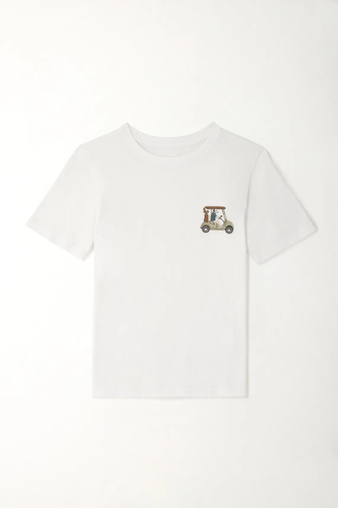 Camiseta manga corta regular fit blanca para niño