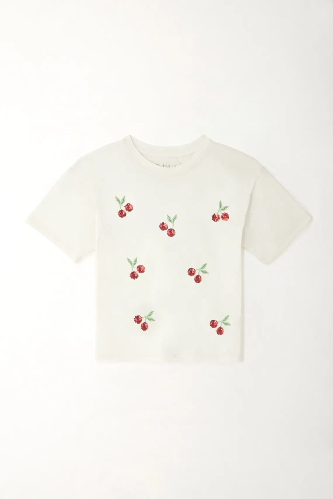 Camiseta manga corta básica crudo para niña