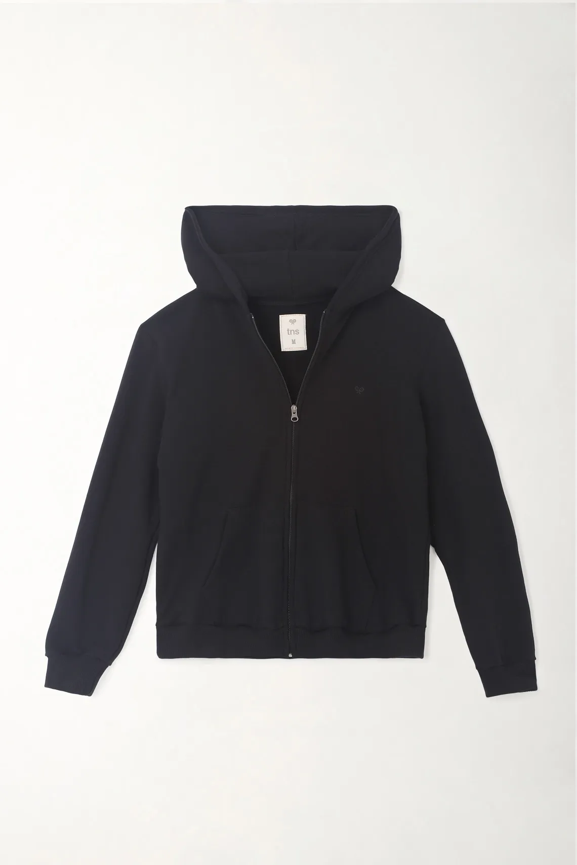 Buzo negro con cierre para mujer