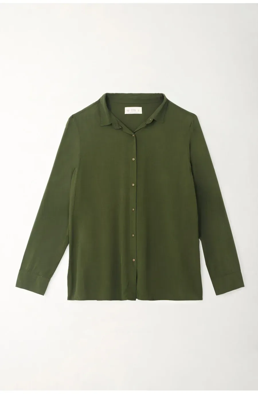Camisa manga larga verde para mujer