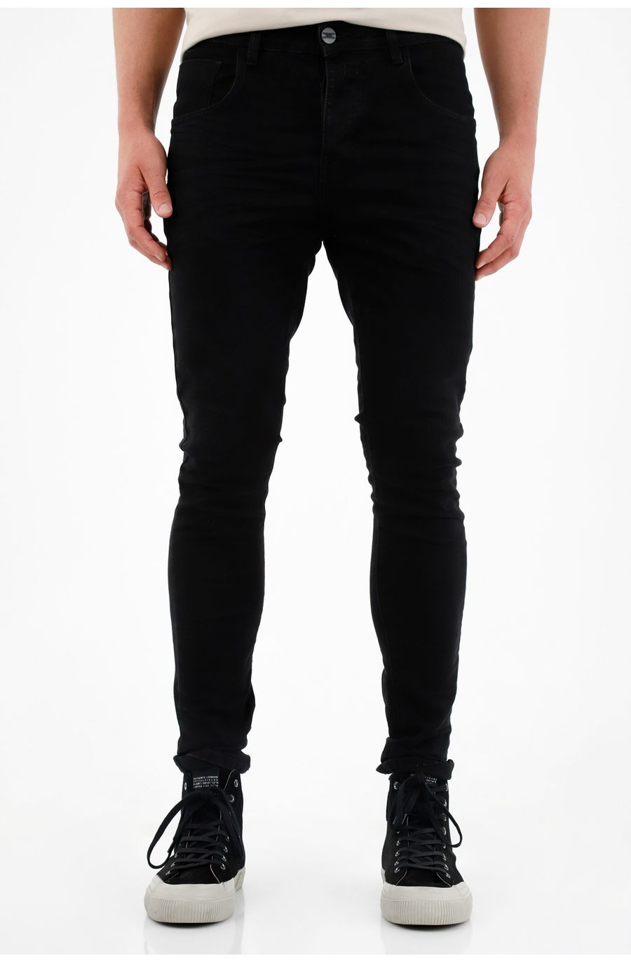 Jean negro super skinny para hombre